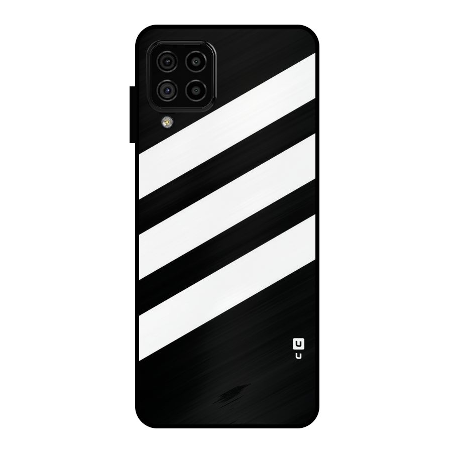 Diagonal Classic Stripes Metal Back Case for Galaxy A22 4G