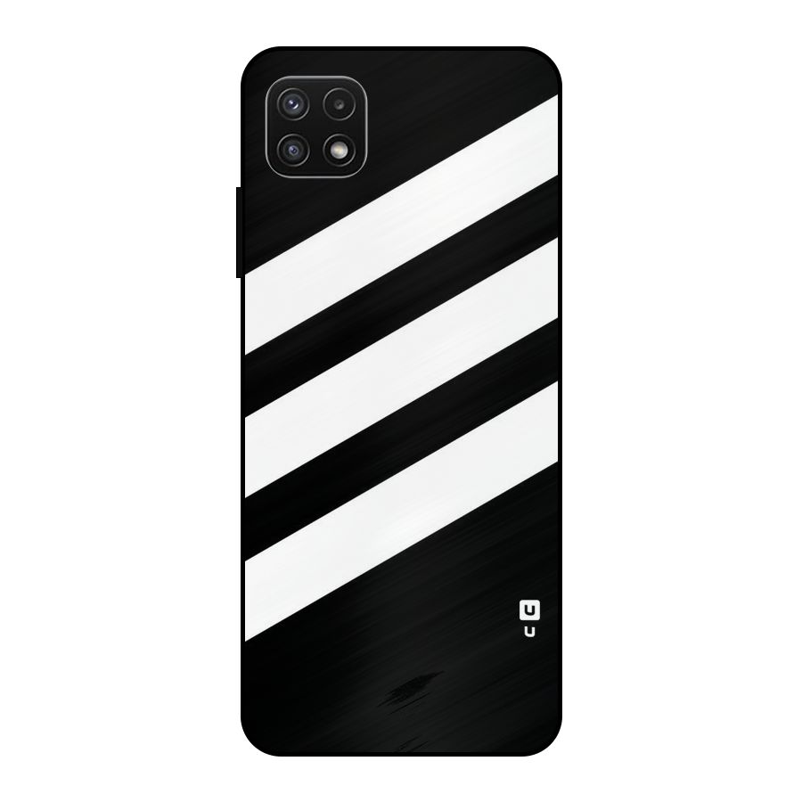 Diagonal Classic Stripes Metal Back Case for Galaxy A22 5G