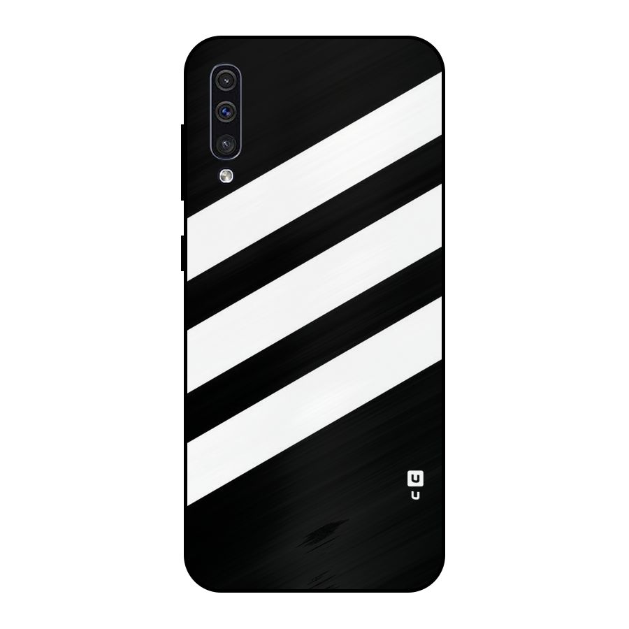 Diagonal Classic Stripes Metal Back Case for Galaxy A30s