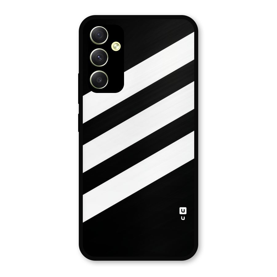Diagonal Classic Stripes Metal Back Case for Galaxy A34