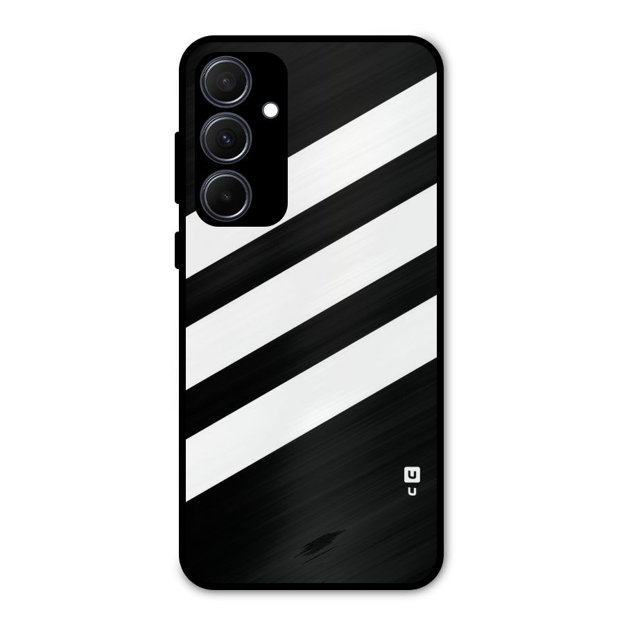 Diagonal Classic Stripes Metal Back Case for Galaxy A35