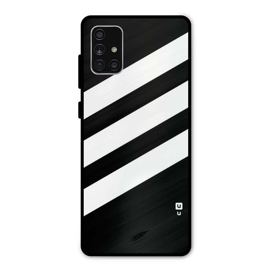 Diagonal Classic Stripes Metal Back Case for Galaxy A71