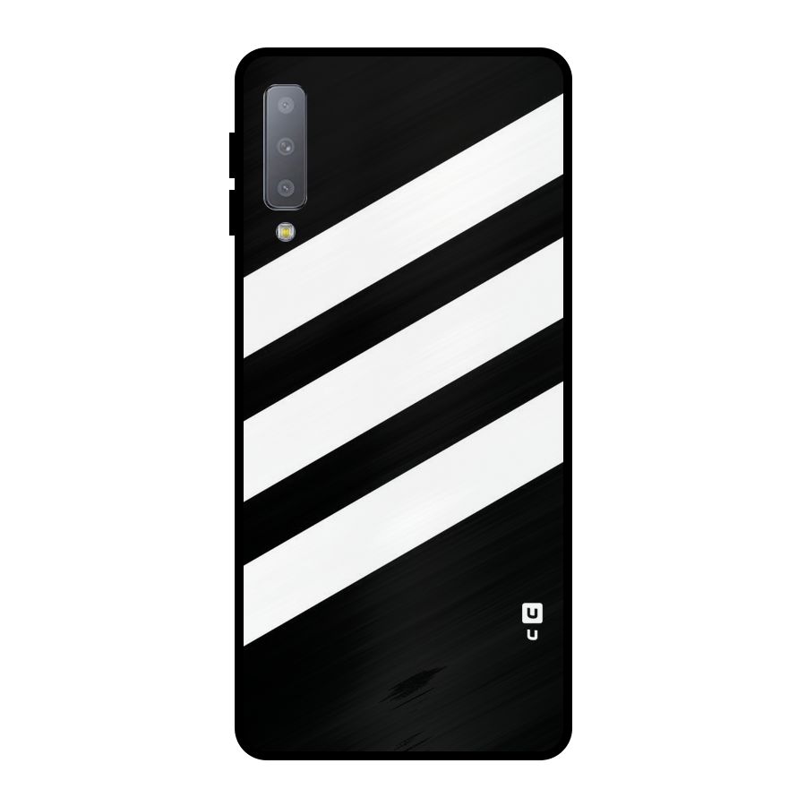 Diagonal Classic Stripes Metal Back Case for Galaxy A7 (2018)