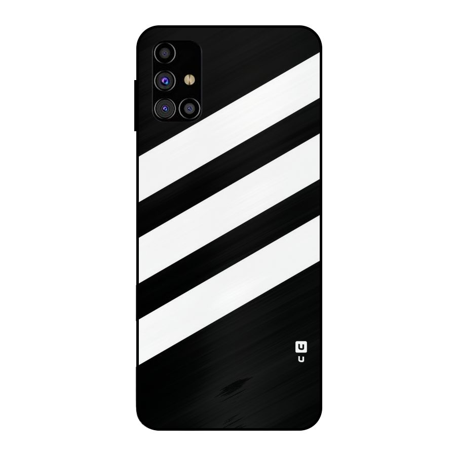 Diagonal Classic Stripes Metal Back Case for Galaxy M31s