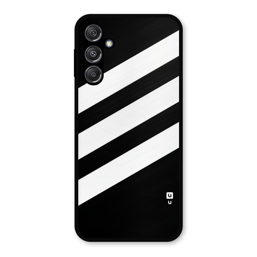 Diagonal Classic Stripes Metal Back Case for Galaxy M34 5G