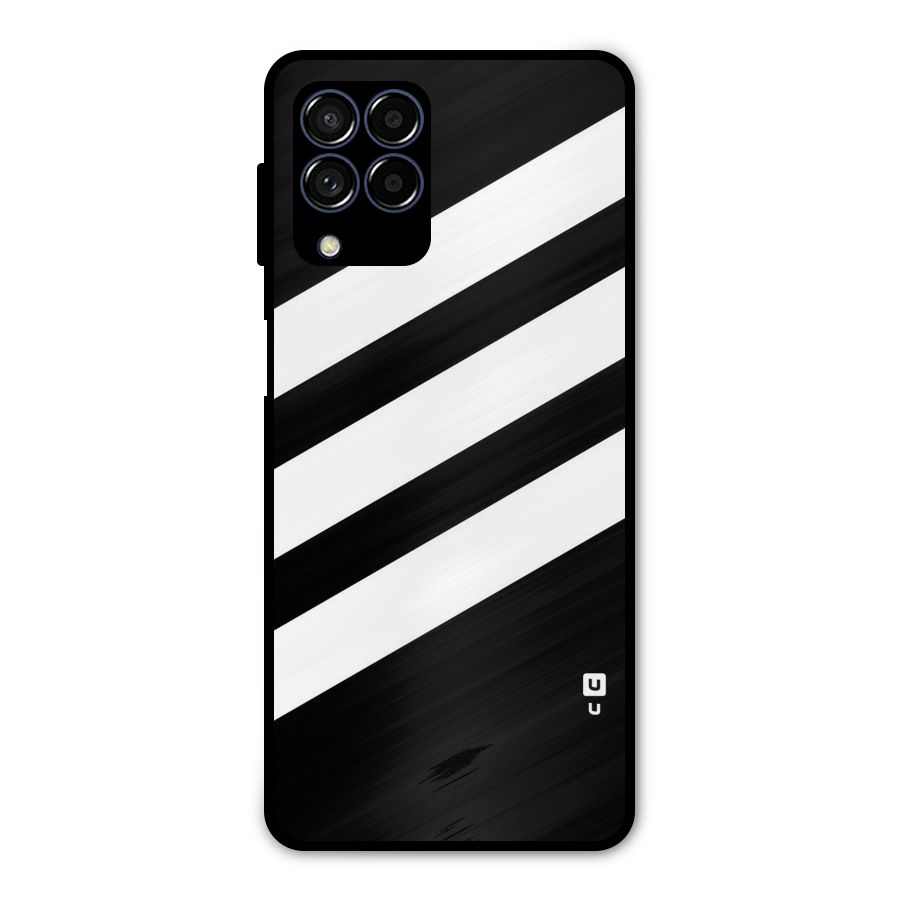 Diagonal Classic Stripes Metal Back Case for Galaxy M53 5G