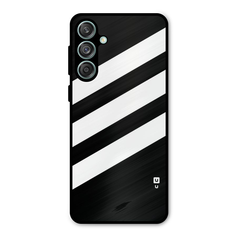 Diagonal Classic Stripes Metal Back Case for Galaxy M55 5G