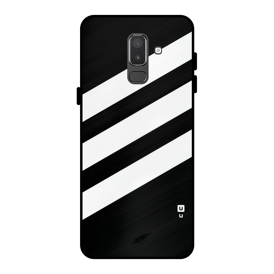 Diagonal Classic Stripes Metal Back Case for Galaxy On8 (2018)