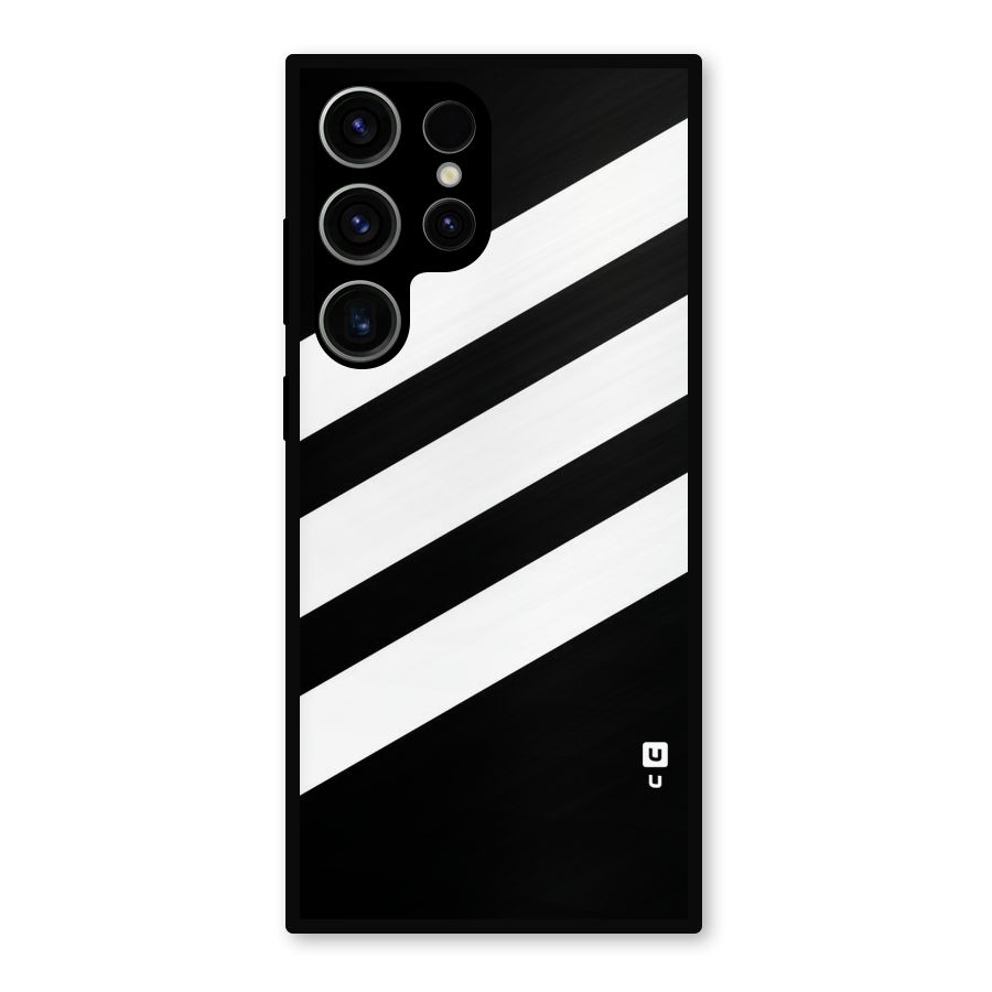 Diagonal Classic Stripes Metal Back Case for Galaxy S23 Ultra