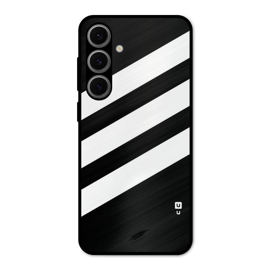Diagonal Classic Stripes Metal Back Case for Galaxy S24 FE