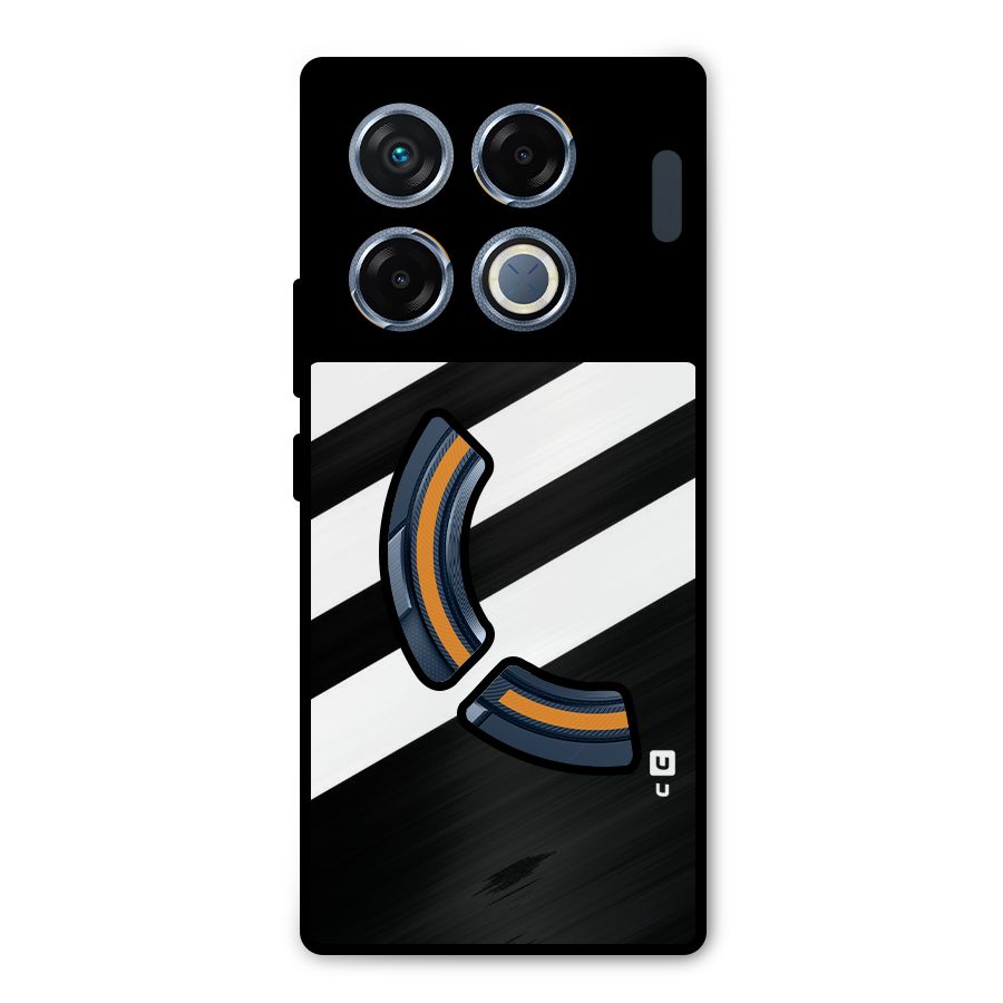 Diagonal Classic Stripes Metal Back Case for Infinix GT 20 Pro