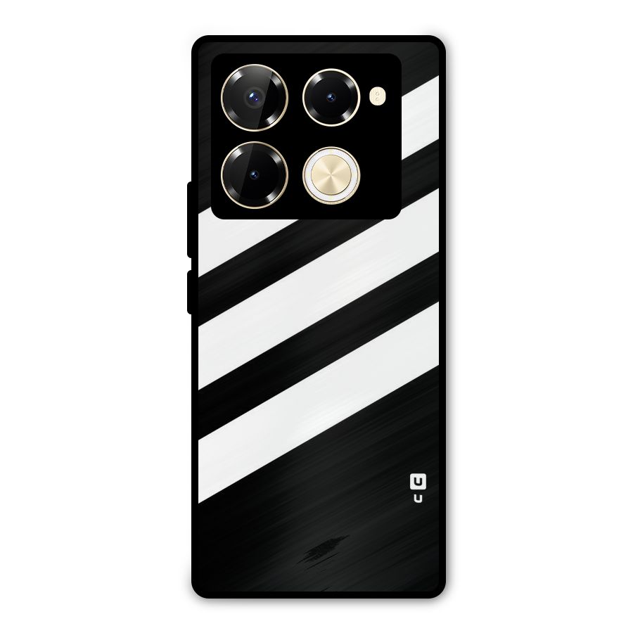 Diagonal Classic Stripes Metal Back Case for Infinix Note 40 Pro