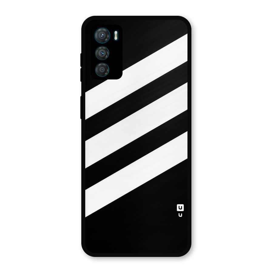 Diagonal Classic Stripes Metal Back Case for Moto G42