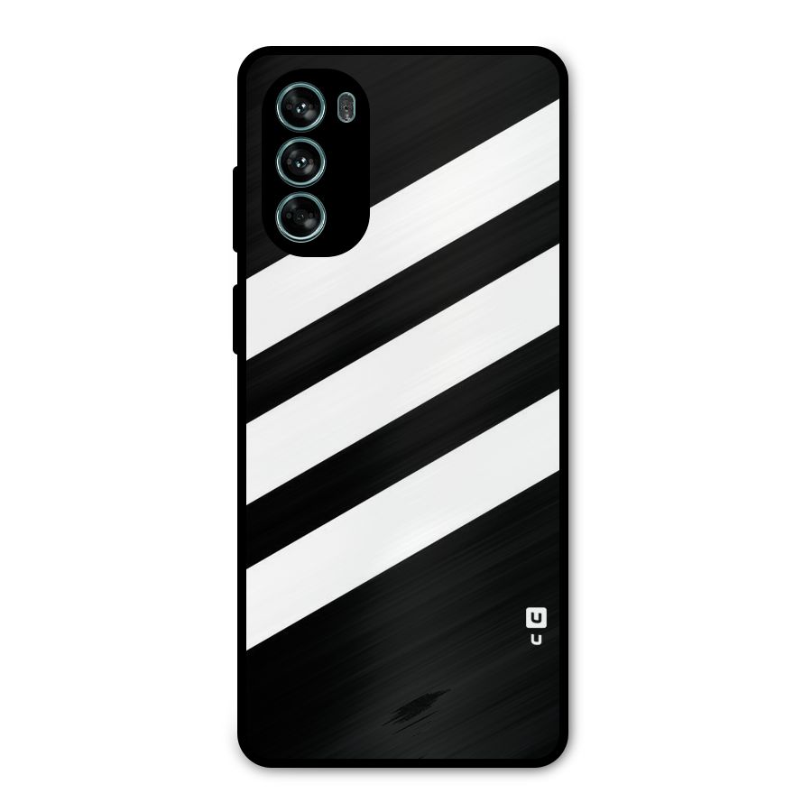 Diagonal Classic Stripes Metal Back Case for Moto G62