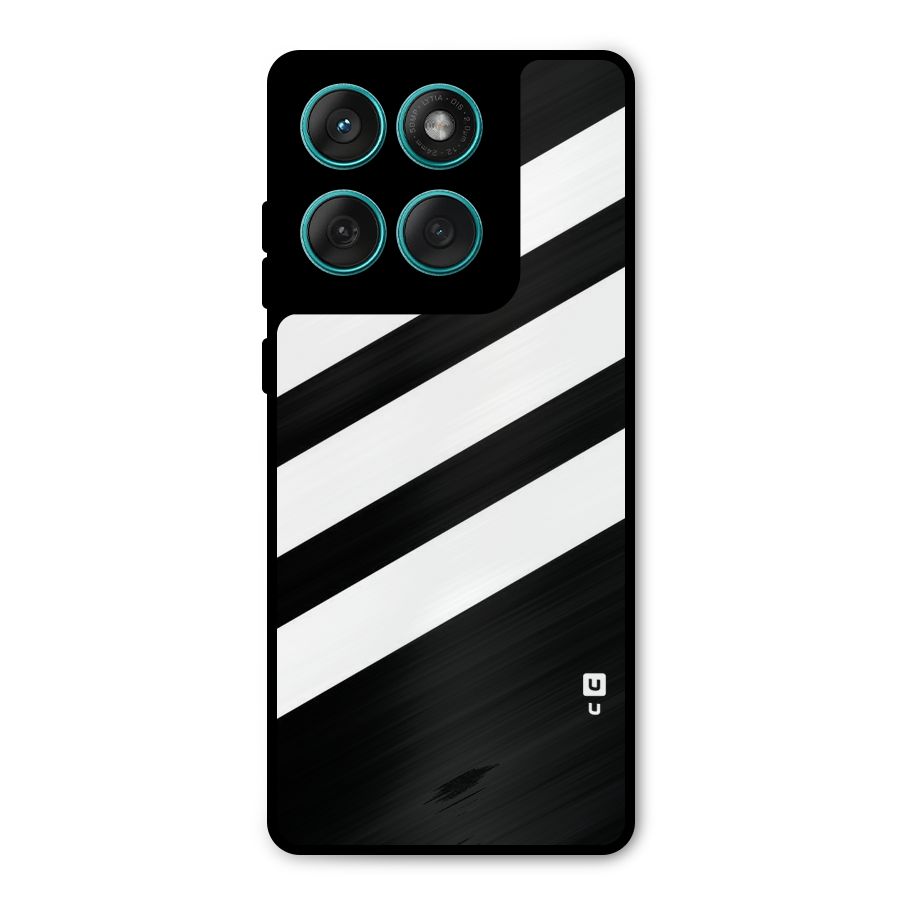 Diagonal Classic Stripes Metal Back Case for Motorola Edge 60