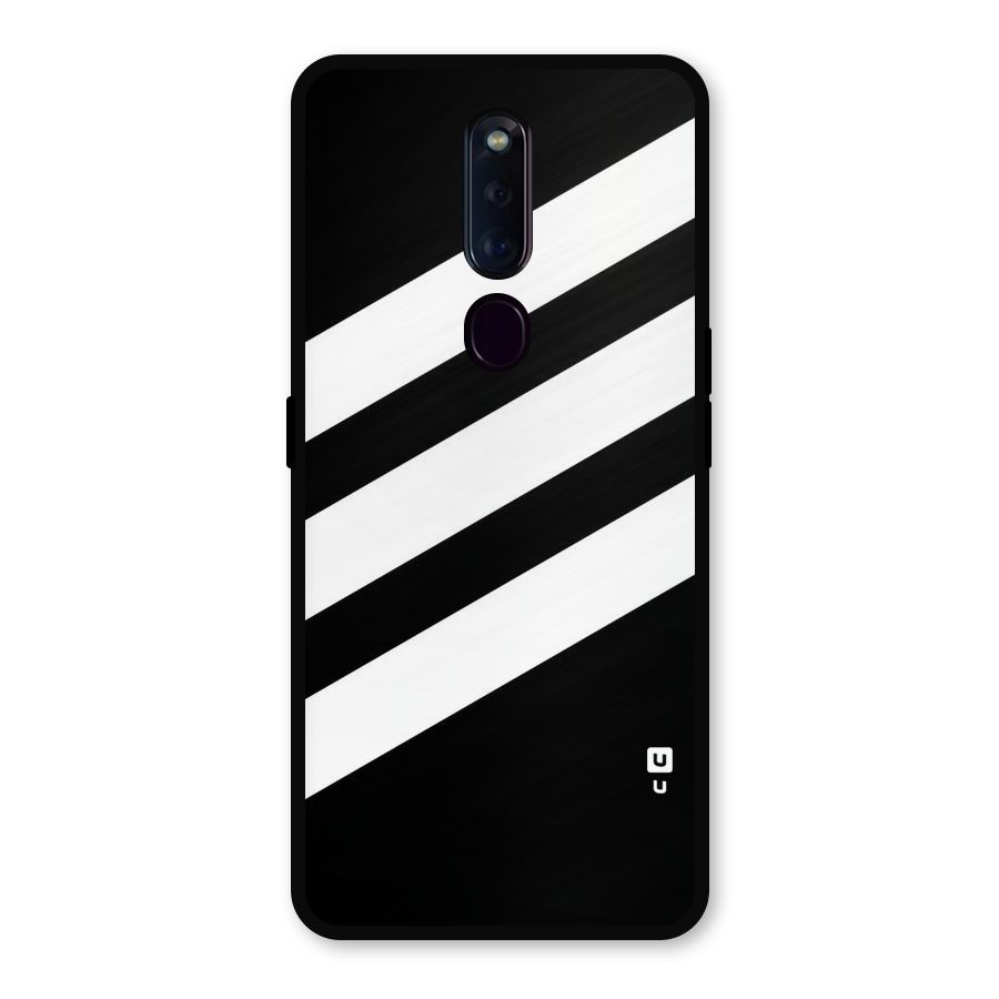 Diagonal Classic Stripes Metal Back Case for Oppo F11 Pro