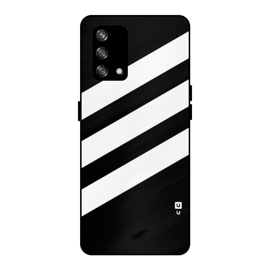 Diagonal Classic Stripes Metal Back Case for Oppo F19