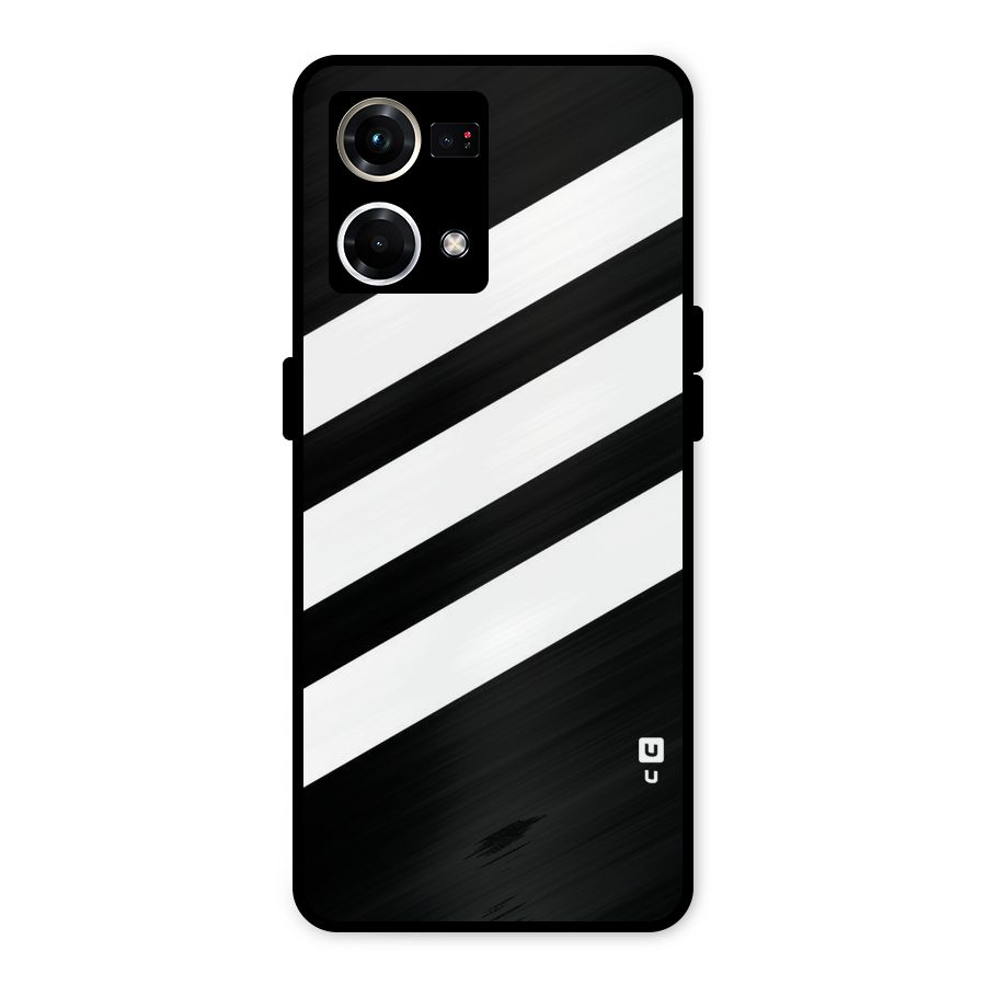 Diagonal Classic Stripes Metal Back Case for Oppo F21s Pro 4G