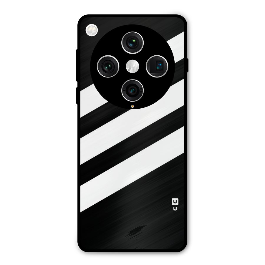 Diagonal Classic Stripes Metal Back Case for Oppo Find X8 Pro