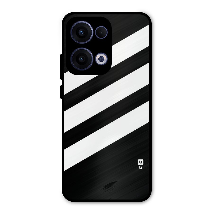 Diagonal Classic Stripes Metal Back Case for Oppo Reno13