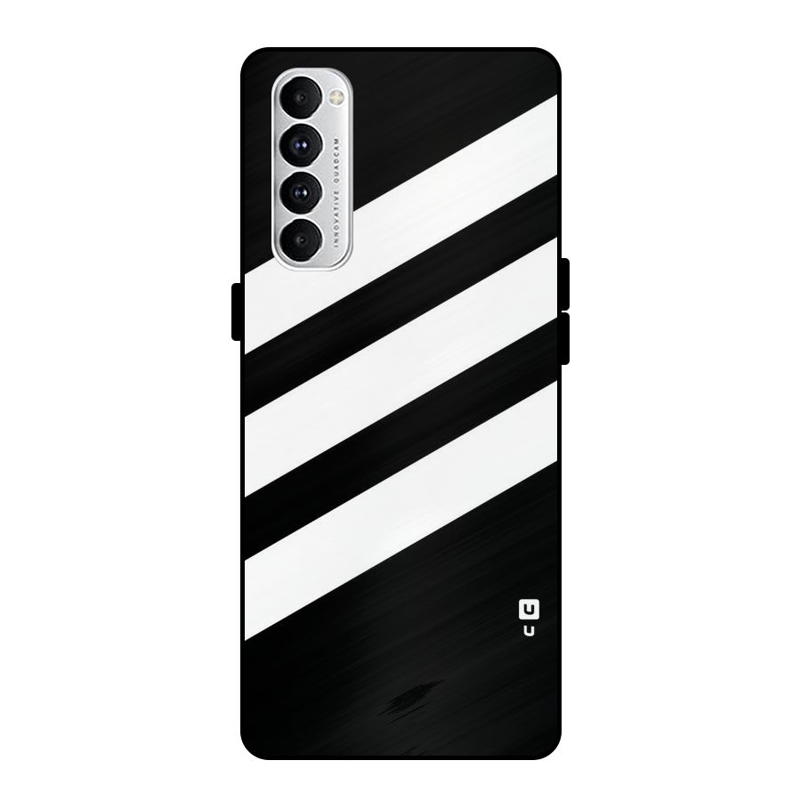 Diagonal Classic Stripes Metal Back Case for Oppo Reno4 Pro