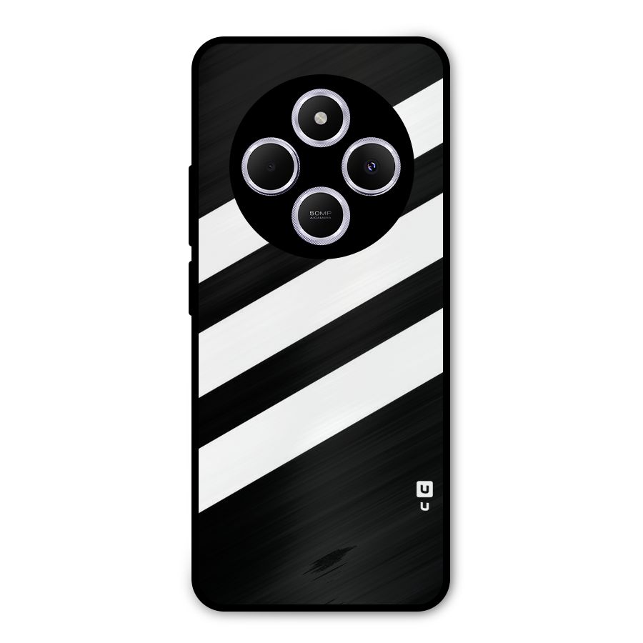 Diagonal Classic Stripes Metal Back Case for Poco C75 5G
