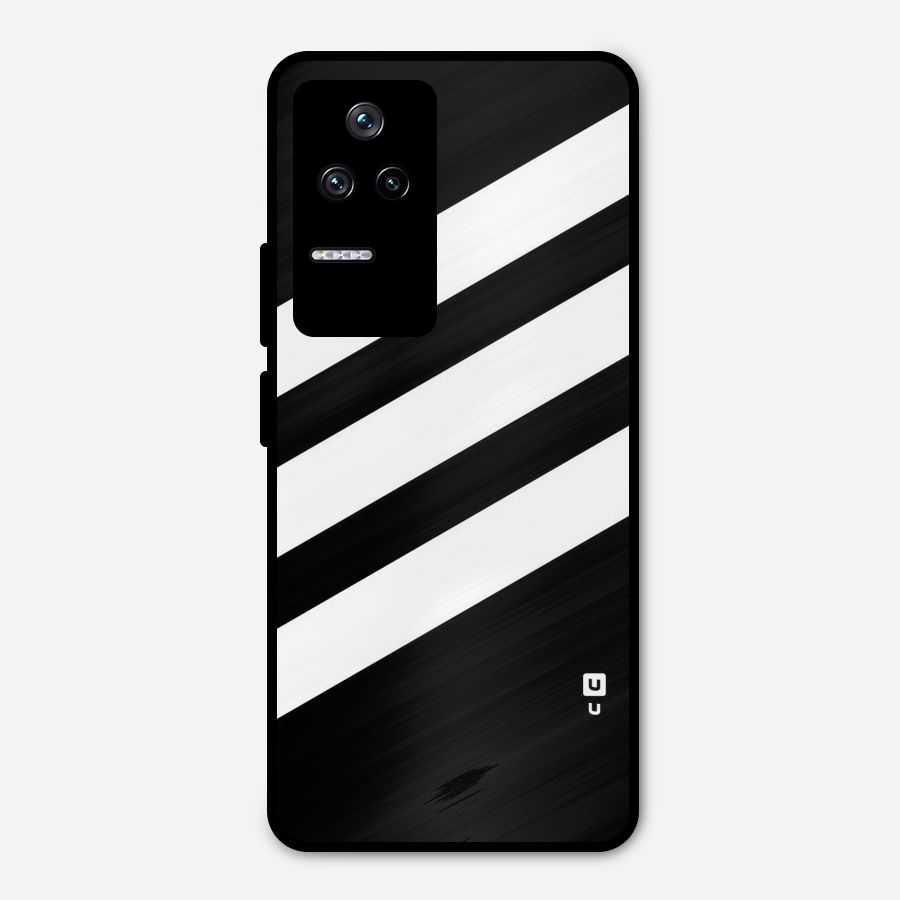 Diagonal Classic Stripes Metal Back Case for Poco F4 5G
