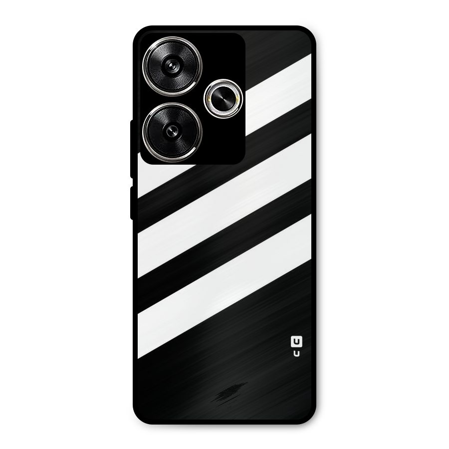 Diagonal Classic Stripes Metal Back Case for Poco F6