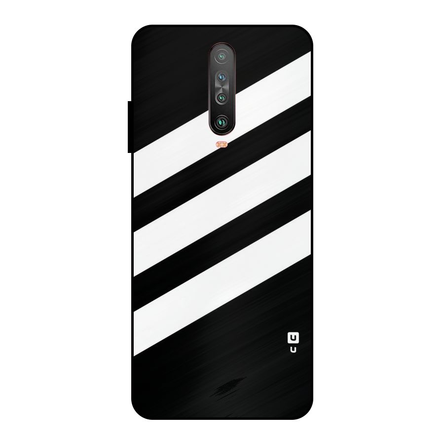 Diagonal Classic Stripes Metal Back Case for Poco X2