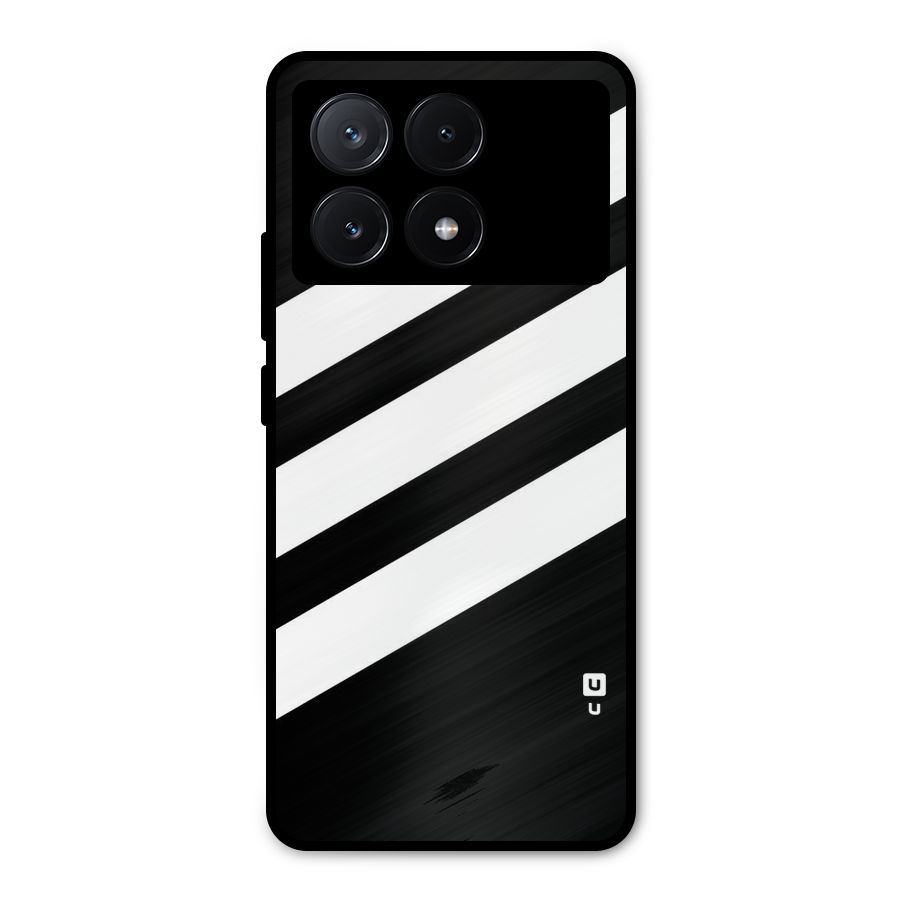 Diagonal Classic Stripes Metal Back Case for Poco X6 Pro