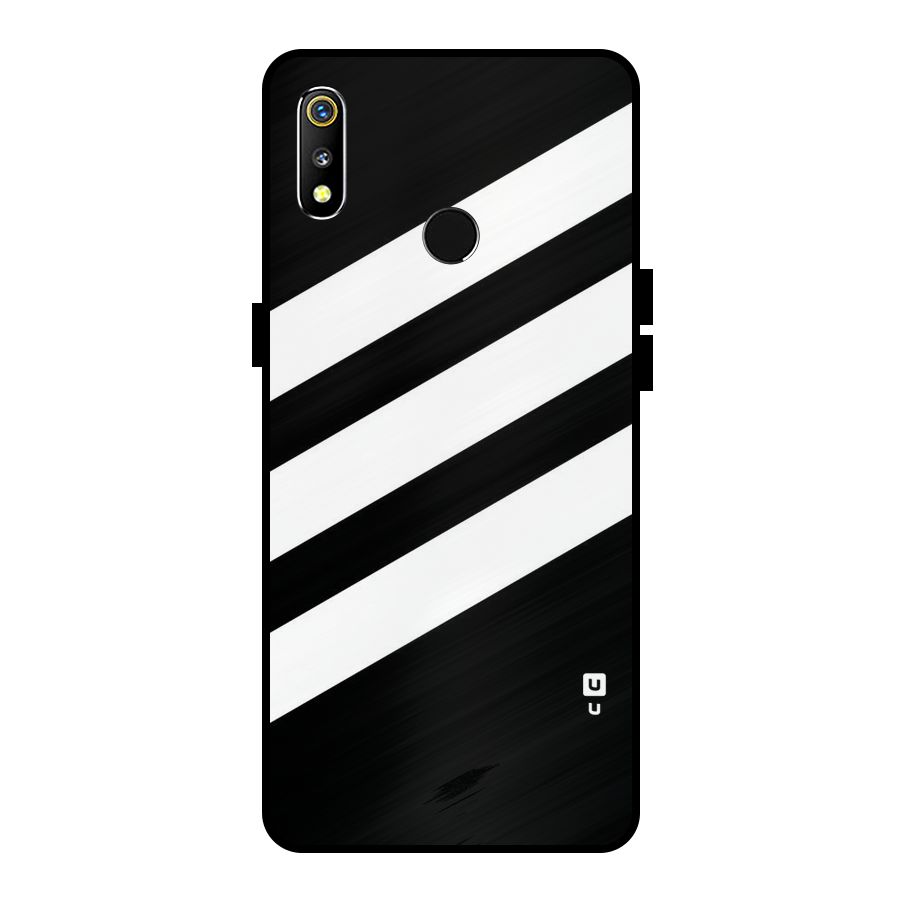Diagonal Classic Stripes Metal Back Case for Realme 3i