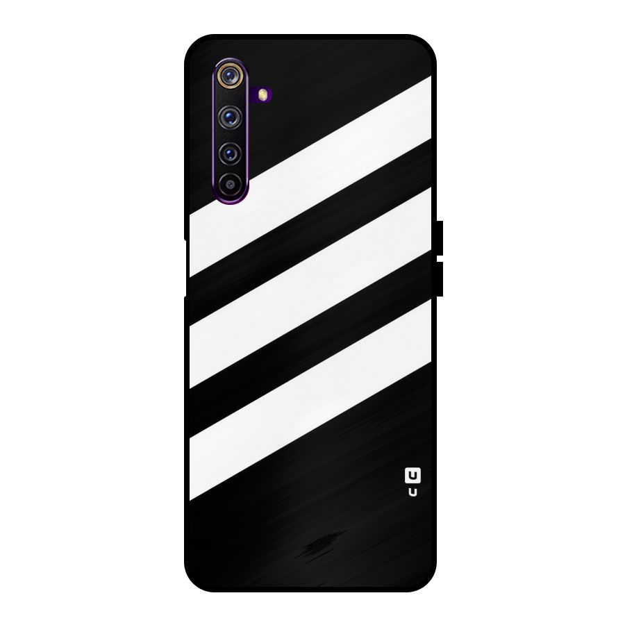Diagonal Classic Stripes Metal Back Case for Realme 6 Pro