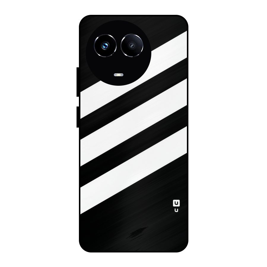 Diagonal Classic Stripes Metal Back Case for Realme Narzo 60X