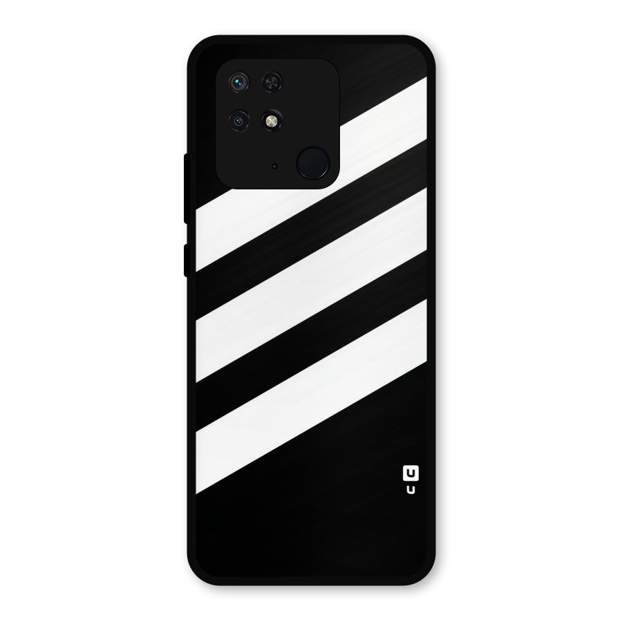 Diagonal Classic Stripes Metal Back Case for Redmi 10 Power