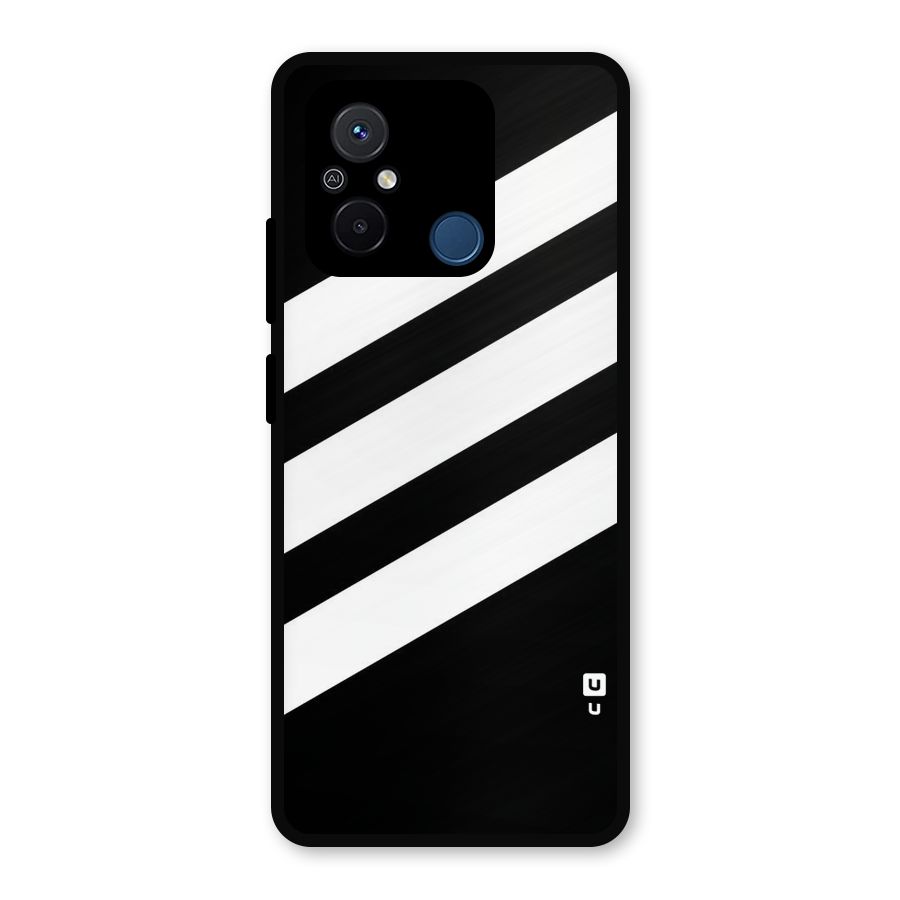 Diagonal Classic Stripes Metal Back Case for Redmi 12C