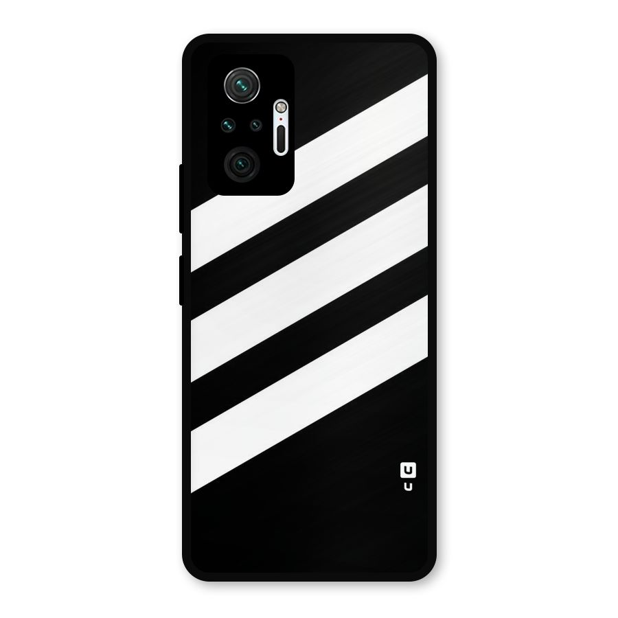 Diagonal Classic Stripes Metal Back Case for Redmi Note 10 Pro