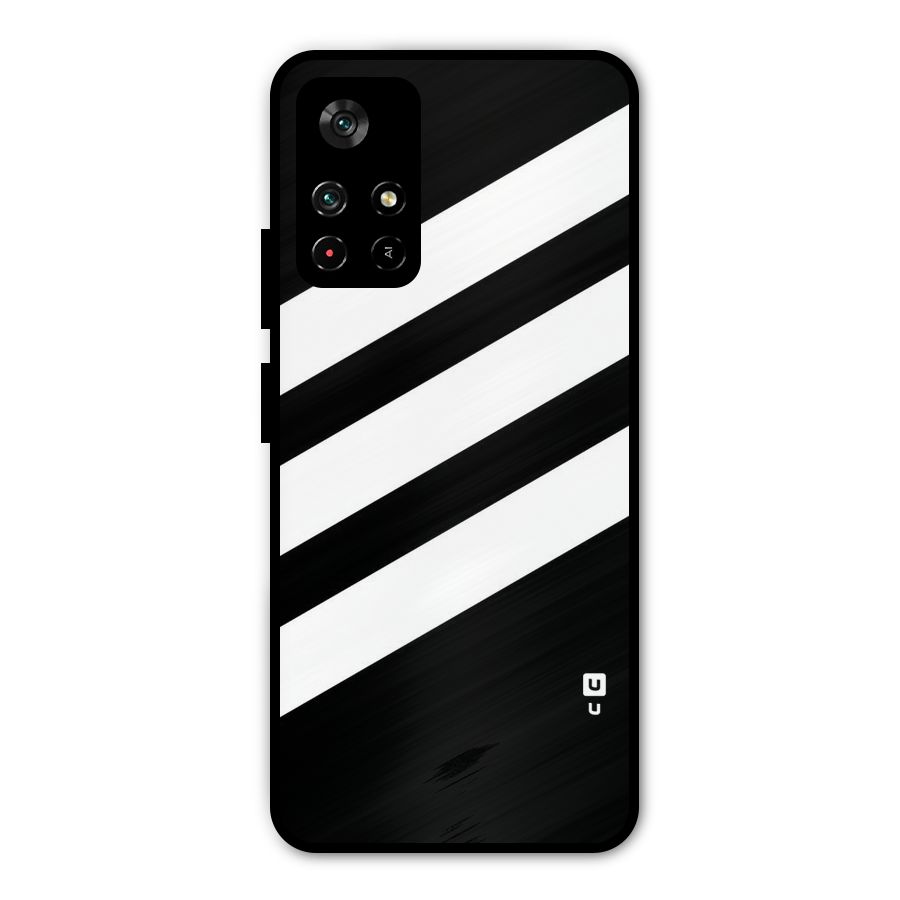 Diagonal Classic Stripes Metal Back Case for Redmi Note 11T 5G