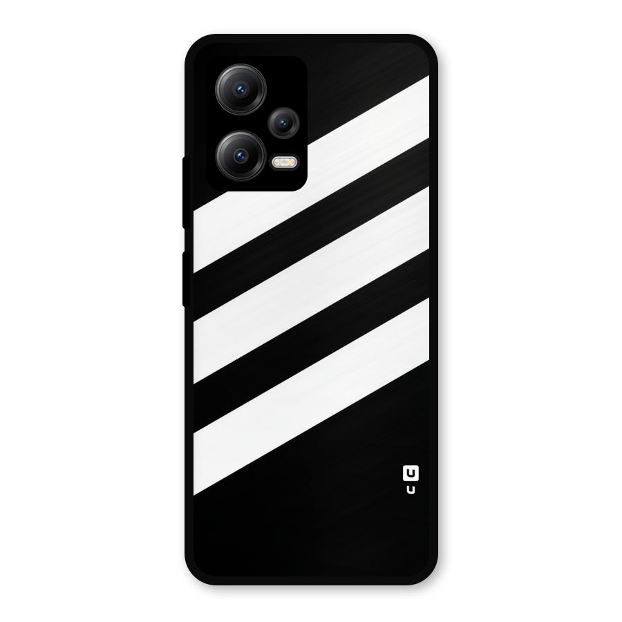 Diagonal Classic Stripes Metal Back Case for Redmi Note 12 5G
