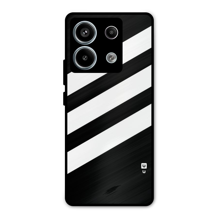 Diagonal Classic Stripes Metal Back Case for Redmi Note 13 Pro 5G