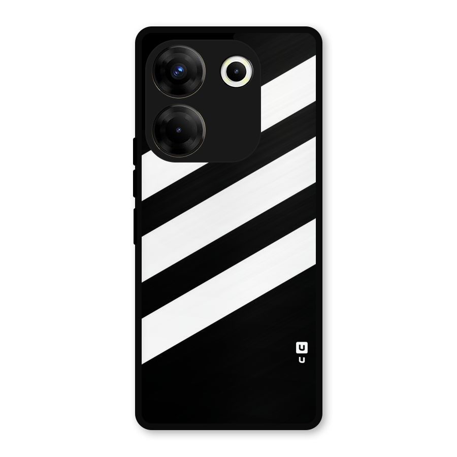 Diagonal Classic Stripes Metal Back Case for Tecno Camon 20