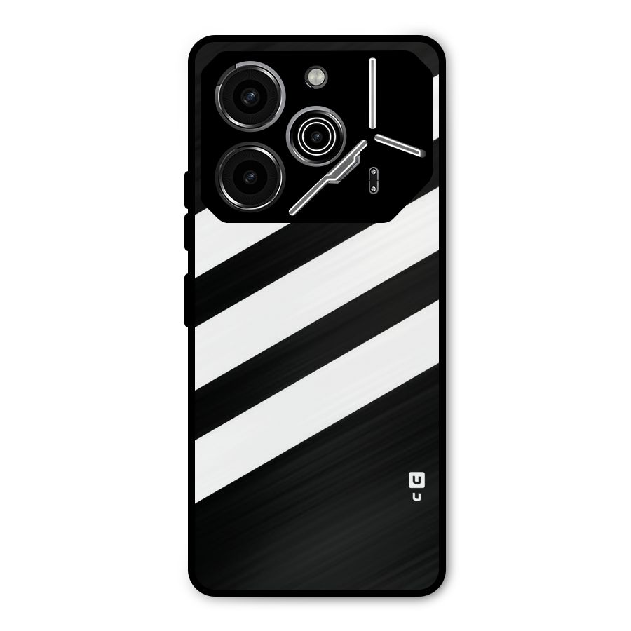Diagonal Classic Stripes Metal Back Case for Tecno Pova 6 Pro