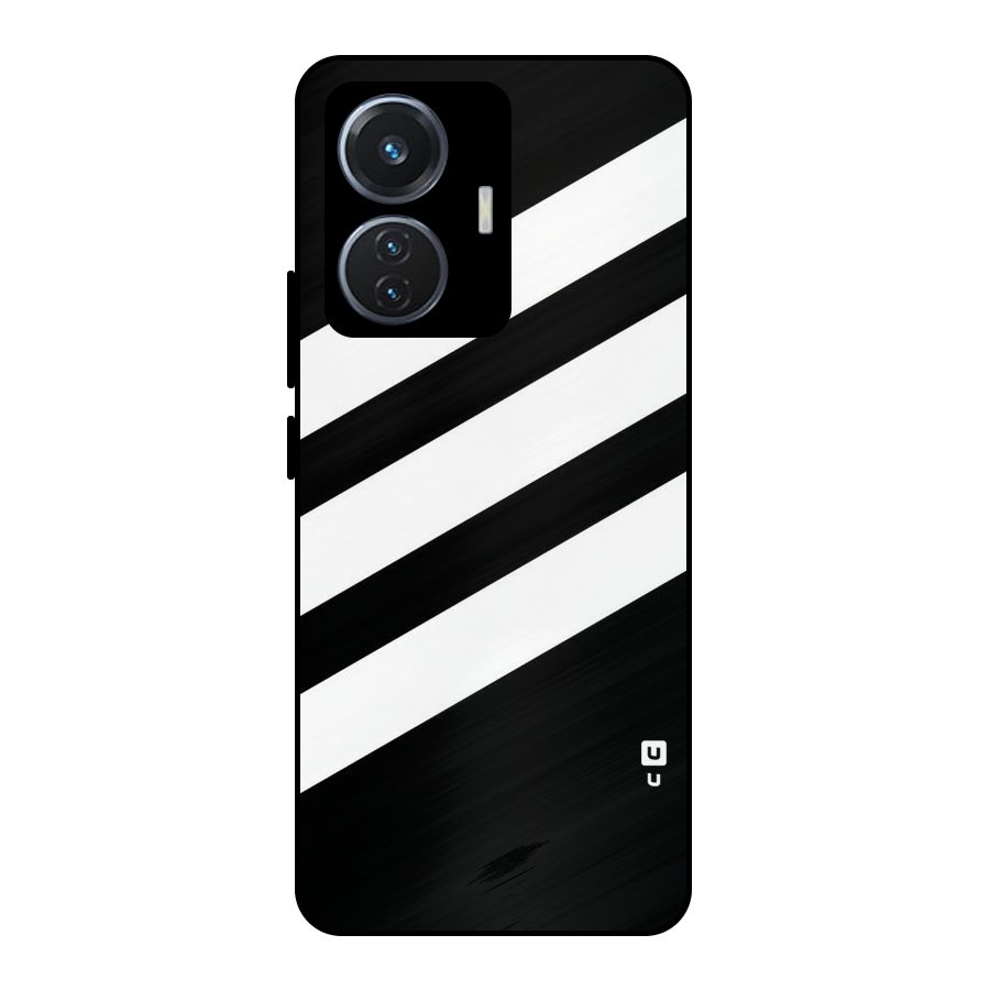 Diagonal Classic Stripes Metal Back Case for Vivo T1 44W