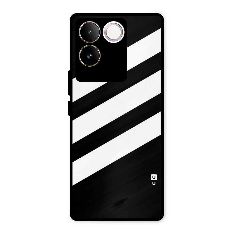 Diagonal Classic Stripes Metal Back Case for Vivo T2 Pro