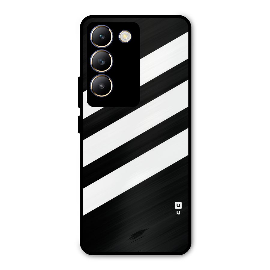 Diagonal Classic Stripes Metal Back Case for Vivo T3 5G