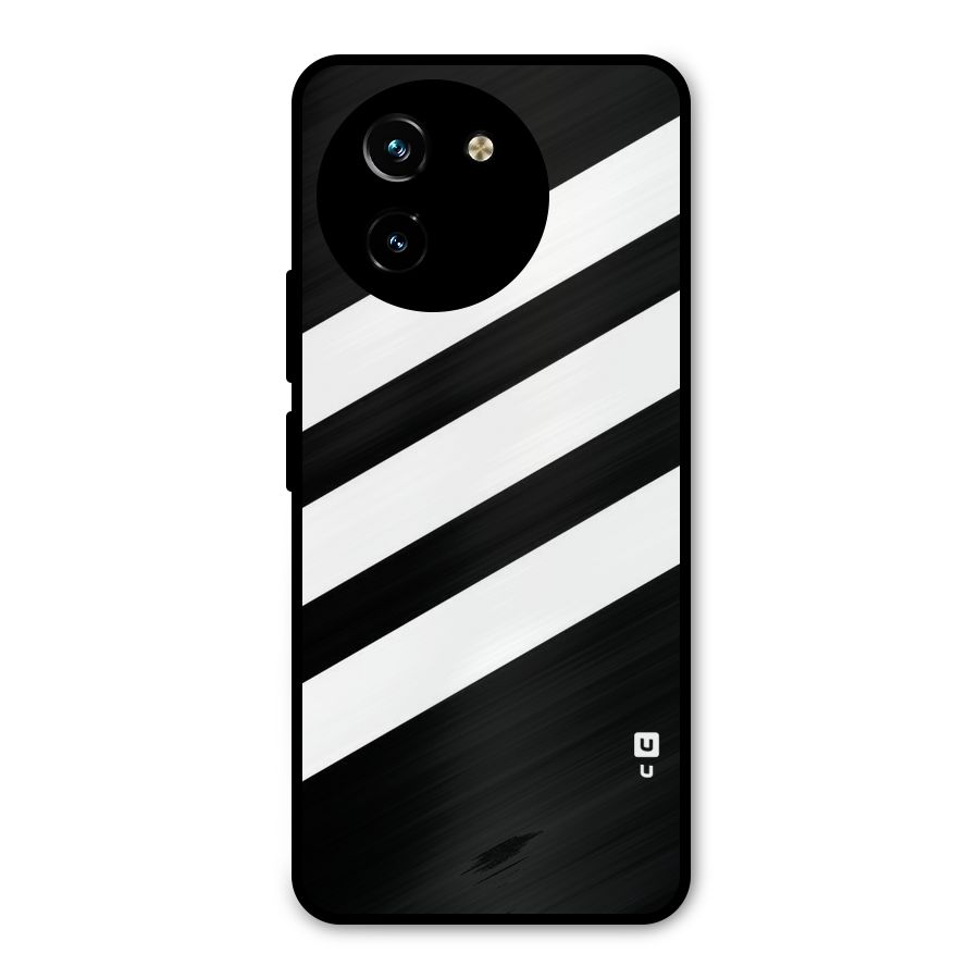 Diagonal Classic Stripes Metal Back Case for Vivo T3x