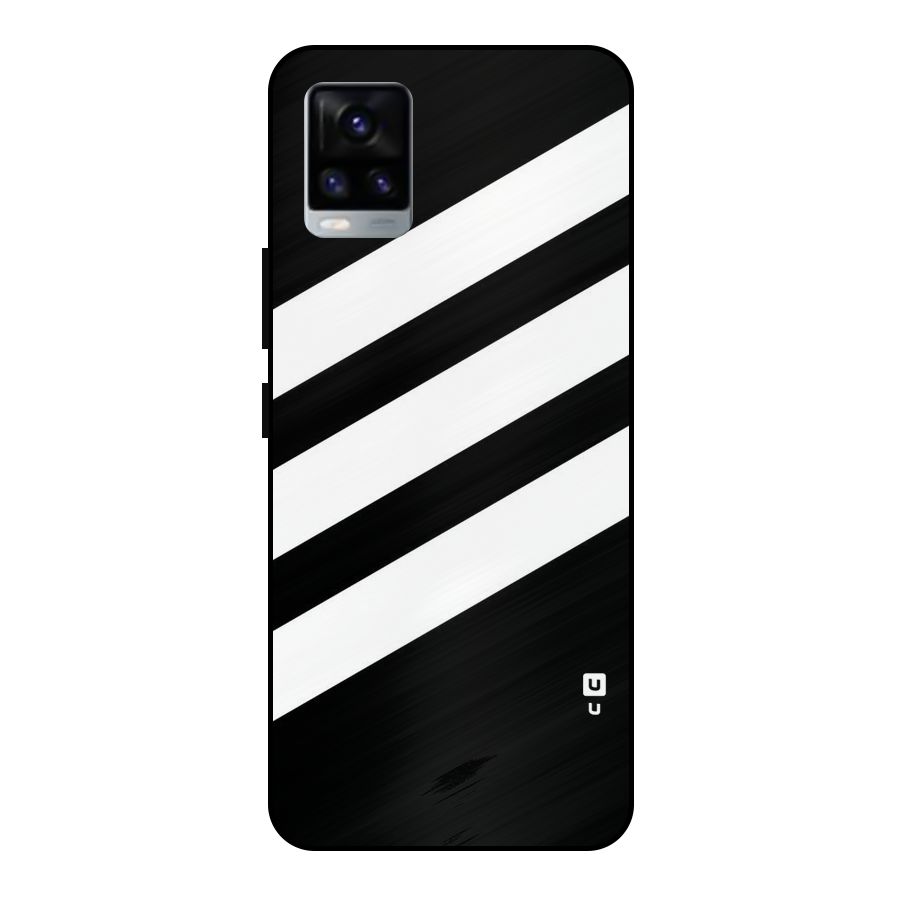 Diagonal Classic Stripes Metal Back Case for Vivo V20 2021