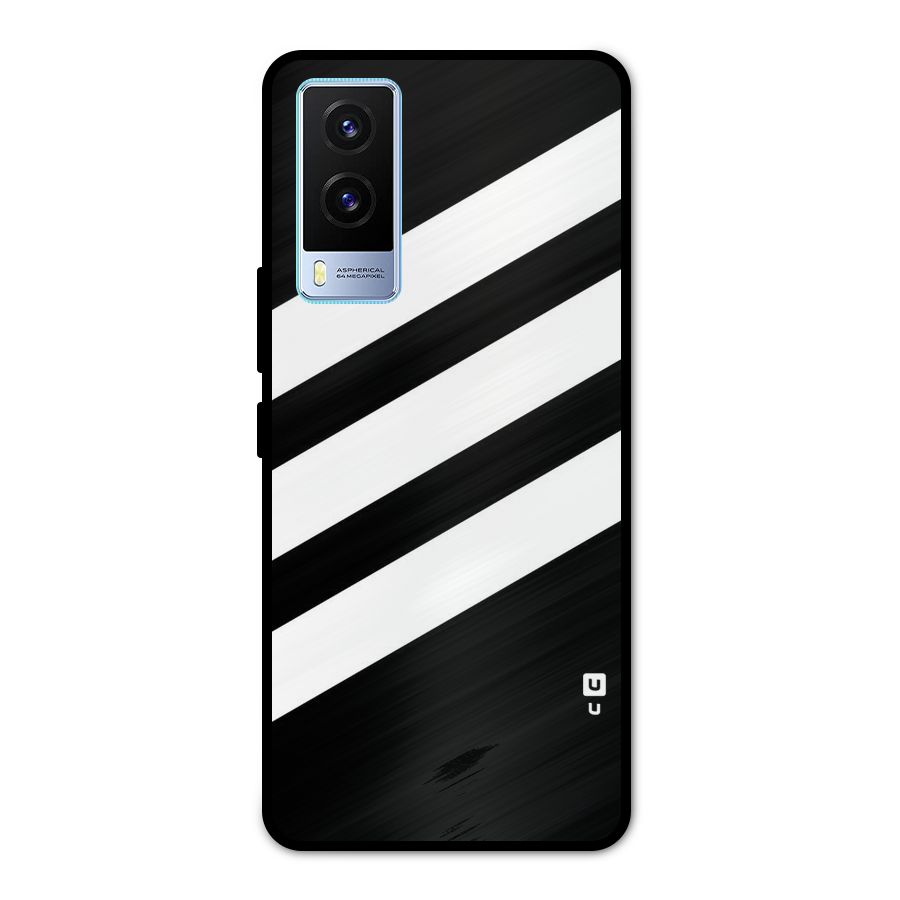 Diagonal Classic Stripes Metal Back Case for Vivo V21e 5G