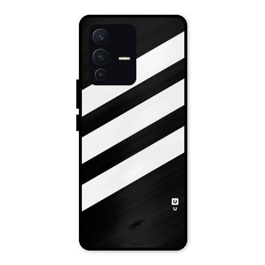 Diagonal Classic Stripes Metal Back Case for Vivo V23 5G