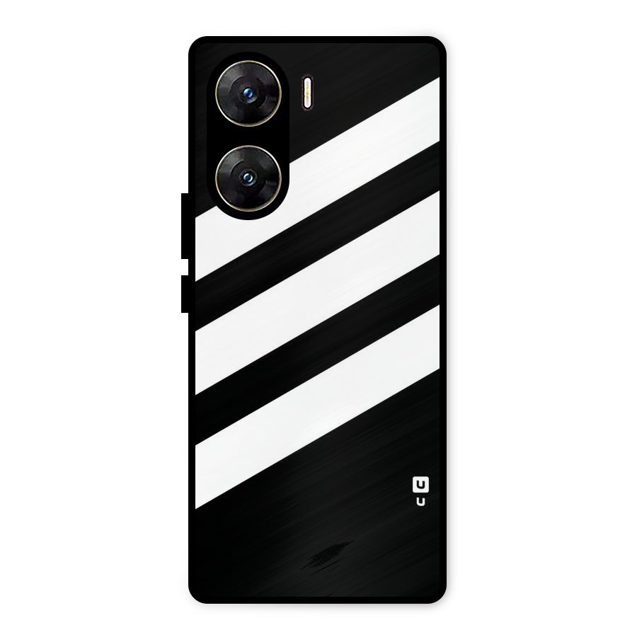 Diagonal Classic Stripes Metal Back Case for Vivo V29e