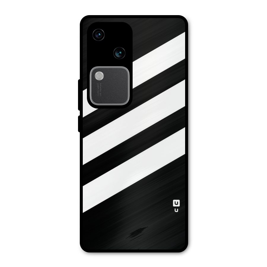 Diagonal Classic Stripes Metal Back Case for Vivo V30